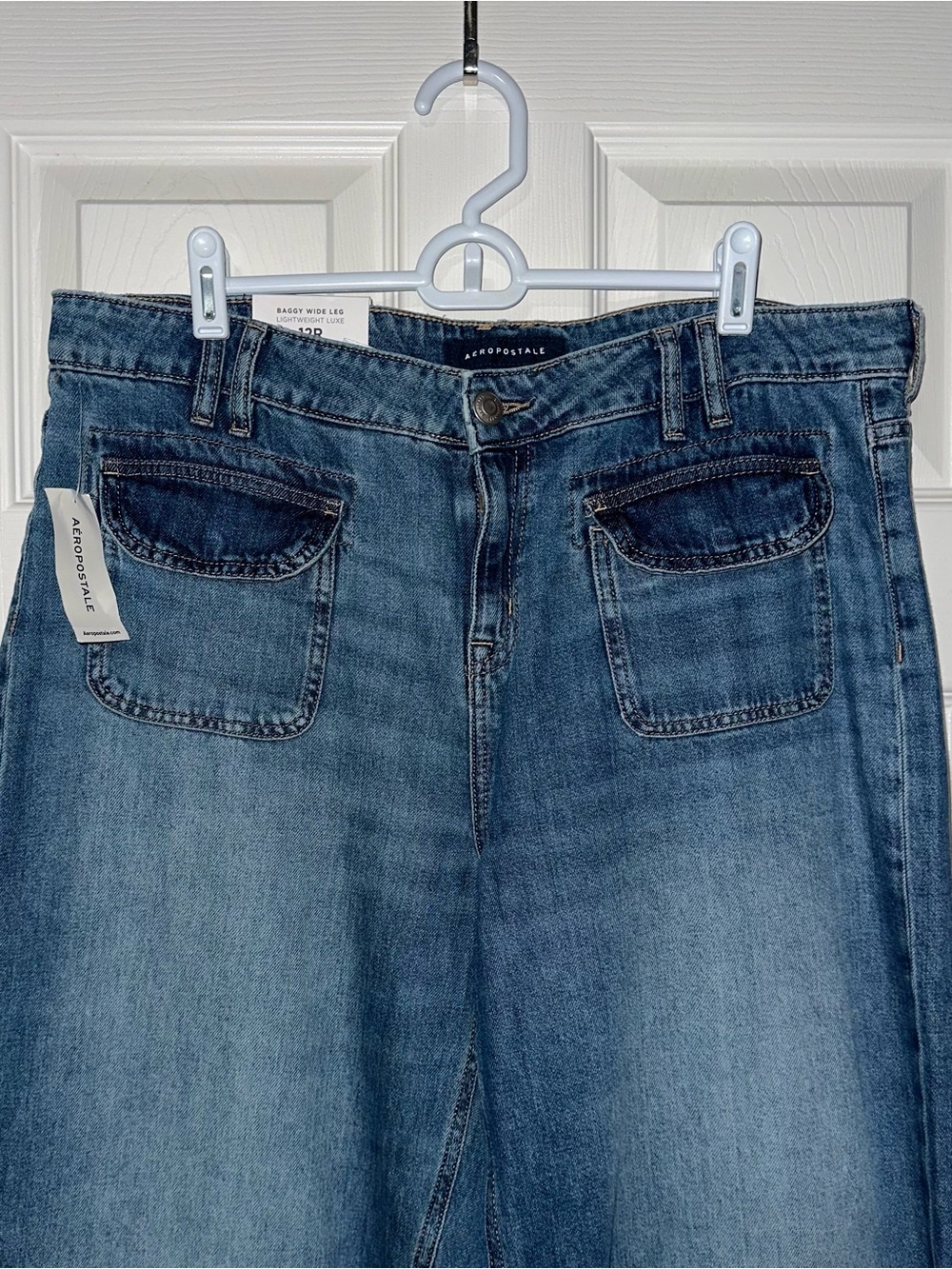 Aeropostale Women's Wide Leg Medium Blue Denim Jeans - Picture 3 of 10